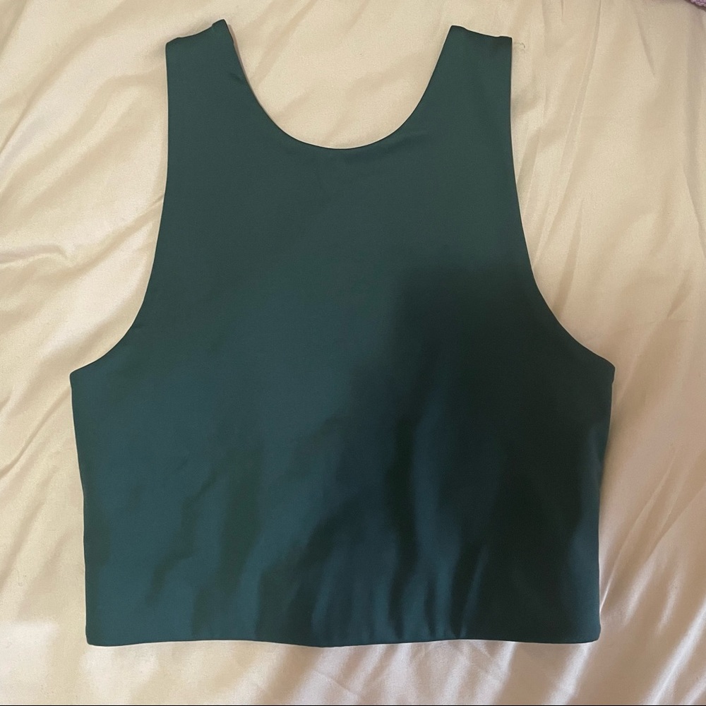 Green Girlfriend Collective brand Dylan sports bra/tank